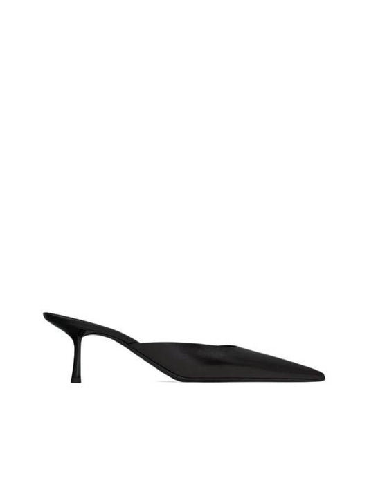 Luxury Saint Laurent Trending 2025 Women's Barbara Smooth Leather Mules Black