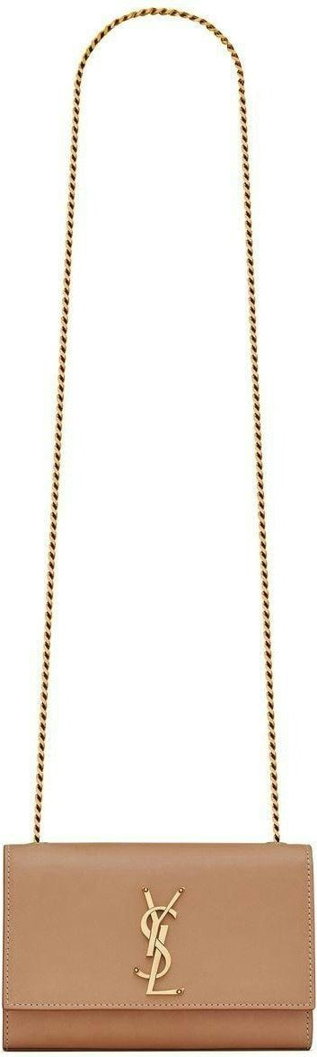 Luxury Saint Laurent Trending 2025 Women's Kate Logo Plaque Shoulder Bag in Vintage Brown Gold | 469390BWR6W2725