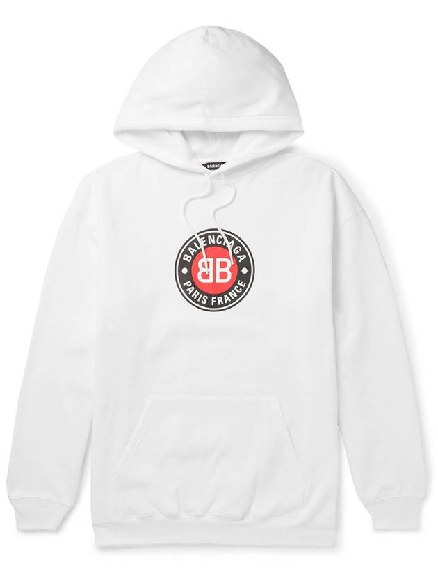 Luxury Balenciaga Trending 2025 Round Logo Print Hoodie White