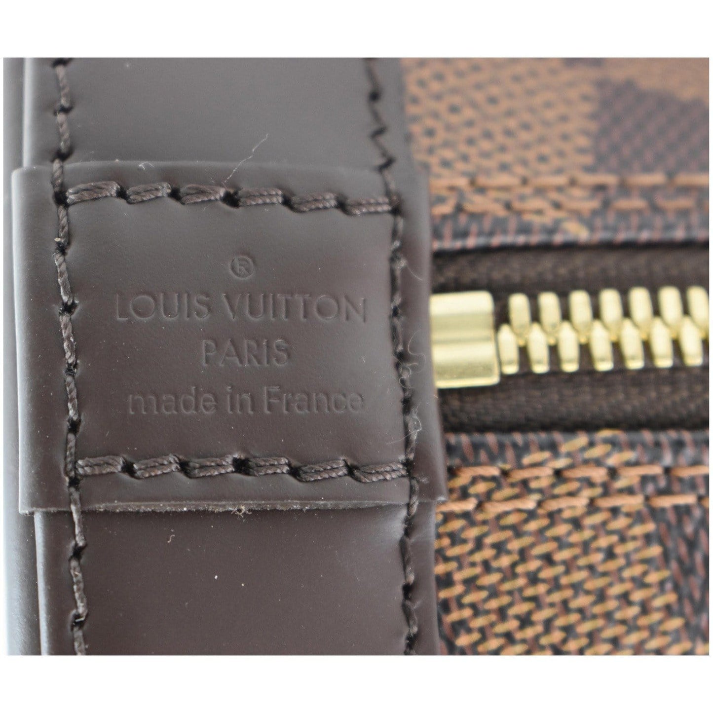 LOUIS VUITTON Alma BB Damier Ebene Shoulder Bag Brown