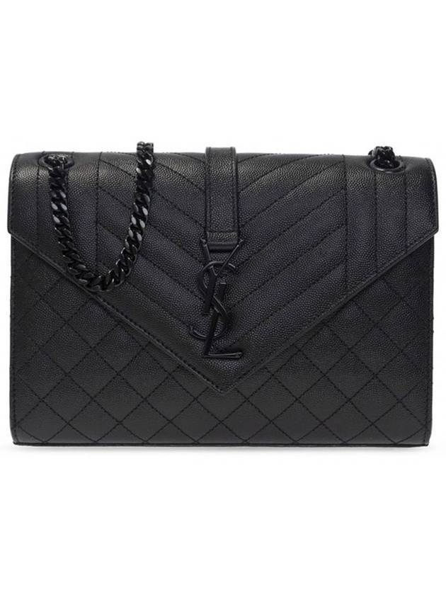 Luxury Saint Laurent Trending 2025 Monogram Envelope Medium Shoulder Bag Black