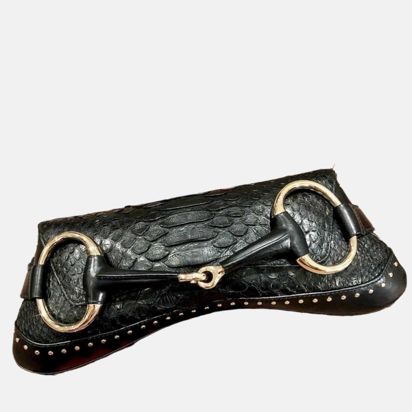 Gucci Horsebit 1955 Chain Shoulder bag Large Black Crocodile Leather