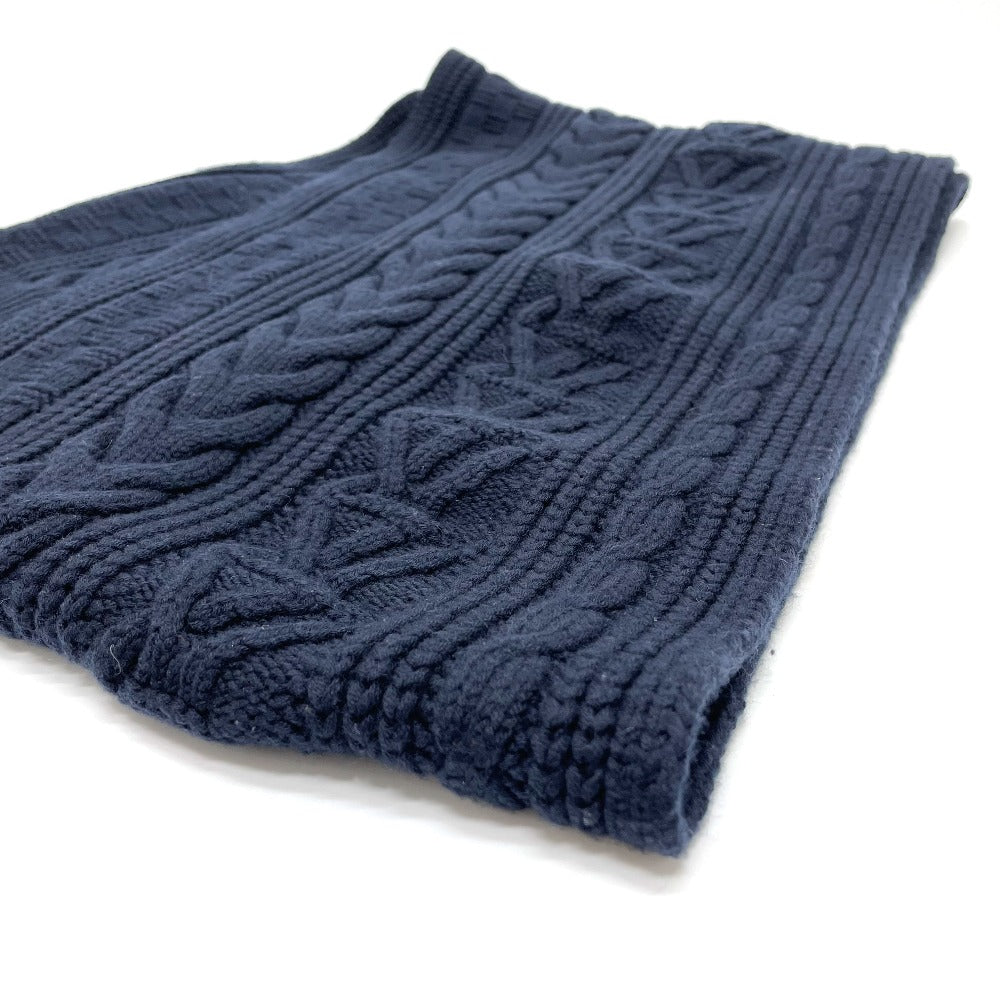 LOUIS VUITTON Scarf MP2866 wool Navy LV logo Echarpe LV cable unisex(Unisex)