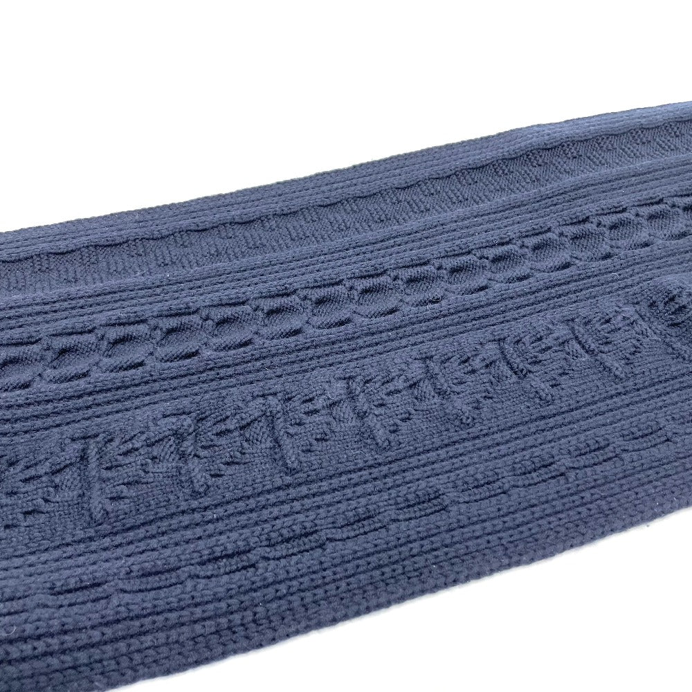 LOUIS VUITTON Scarf MP2866 wool Navy LV logo Echarpe LV cable unisex(Unisex)