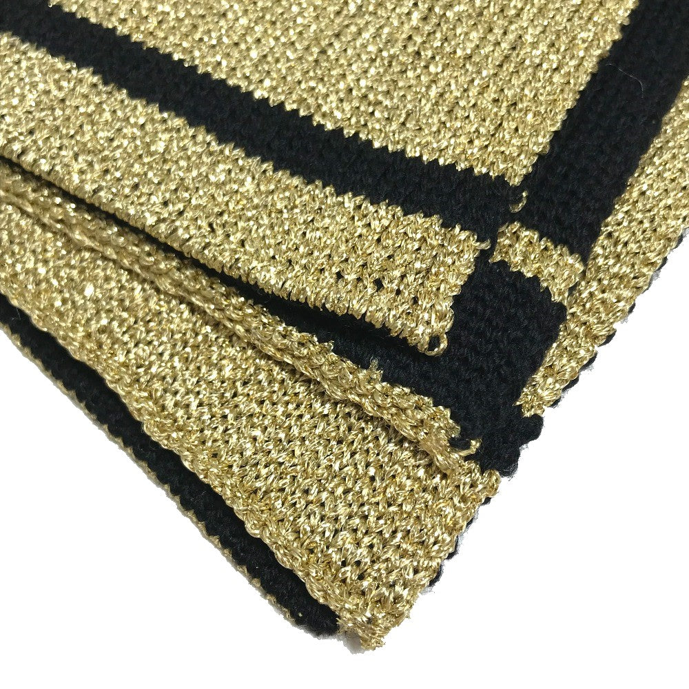 LOUIS VUITTON Scarf M76167 wool Gold x Black Echarpe Glitter Women