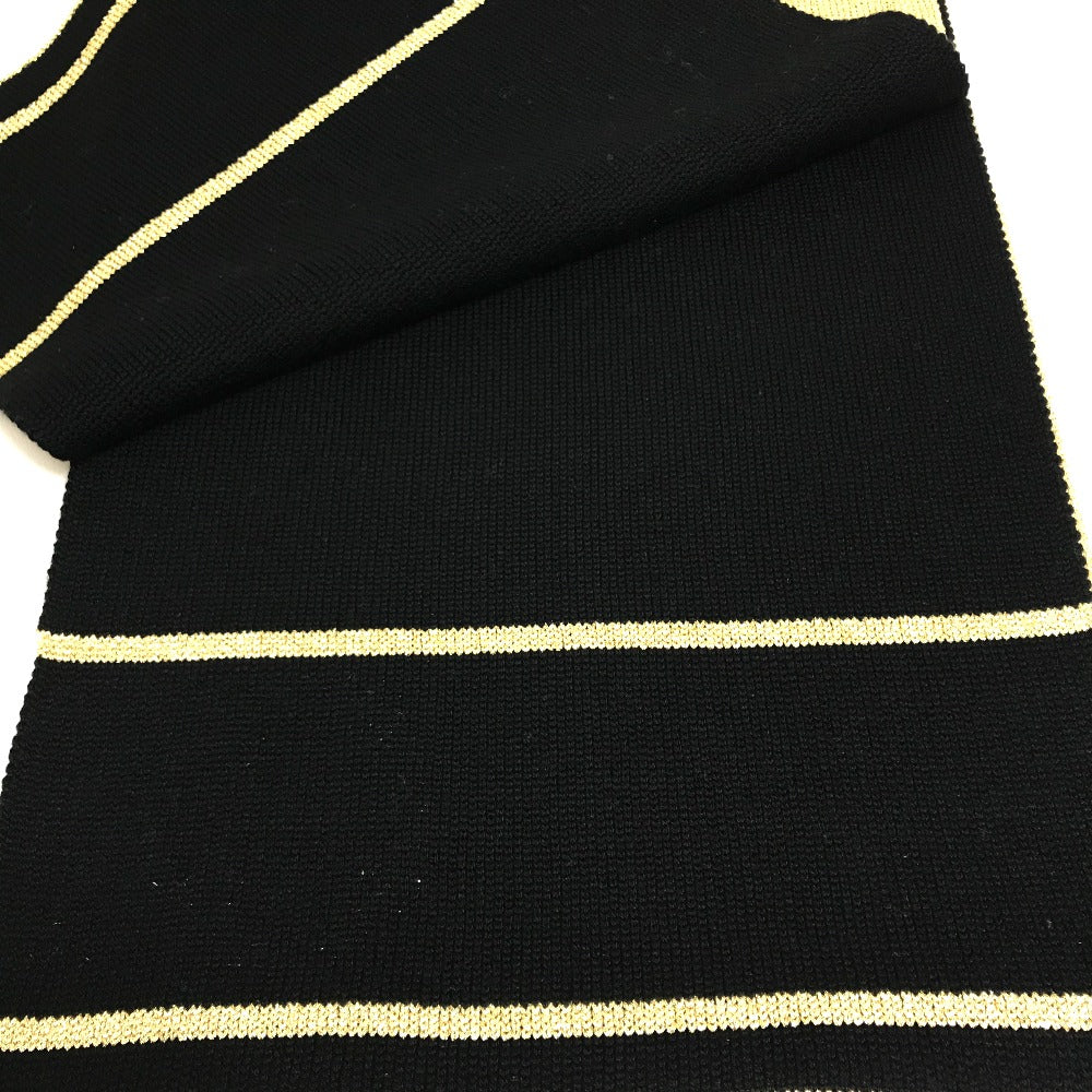 LOUIS VUITTON Scarf M76167 wool Gold x Black Echarpe Glitter Women