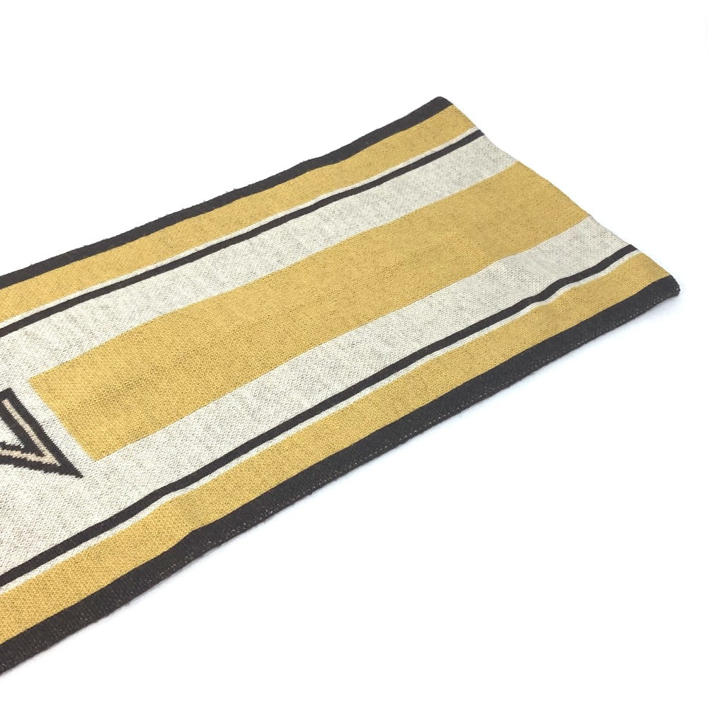 LOUIS VUITTON Scarf wool Beige x brown border scarf Women