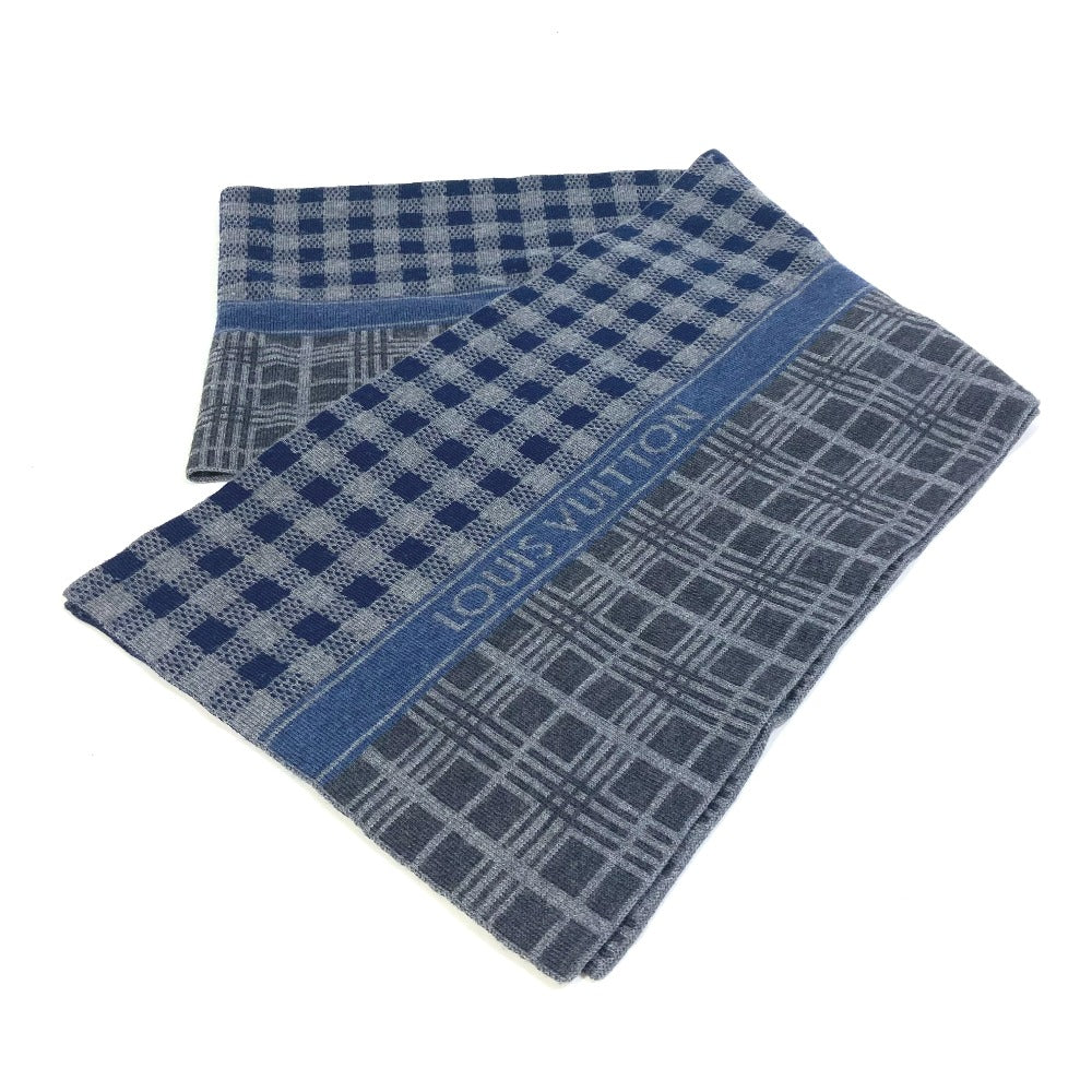 LOUIS VUITTON Scarf M74955 wool gray Escharp tartan check mens