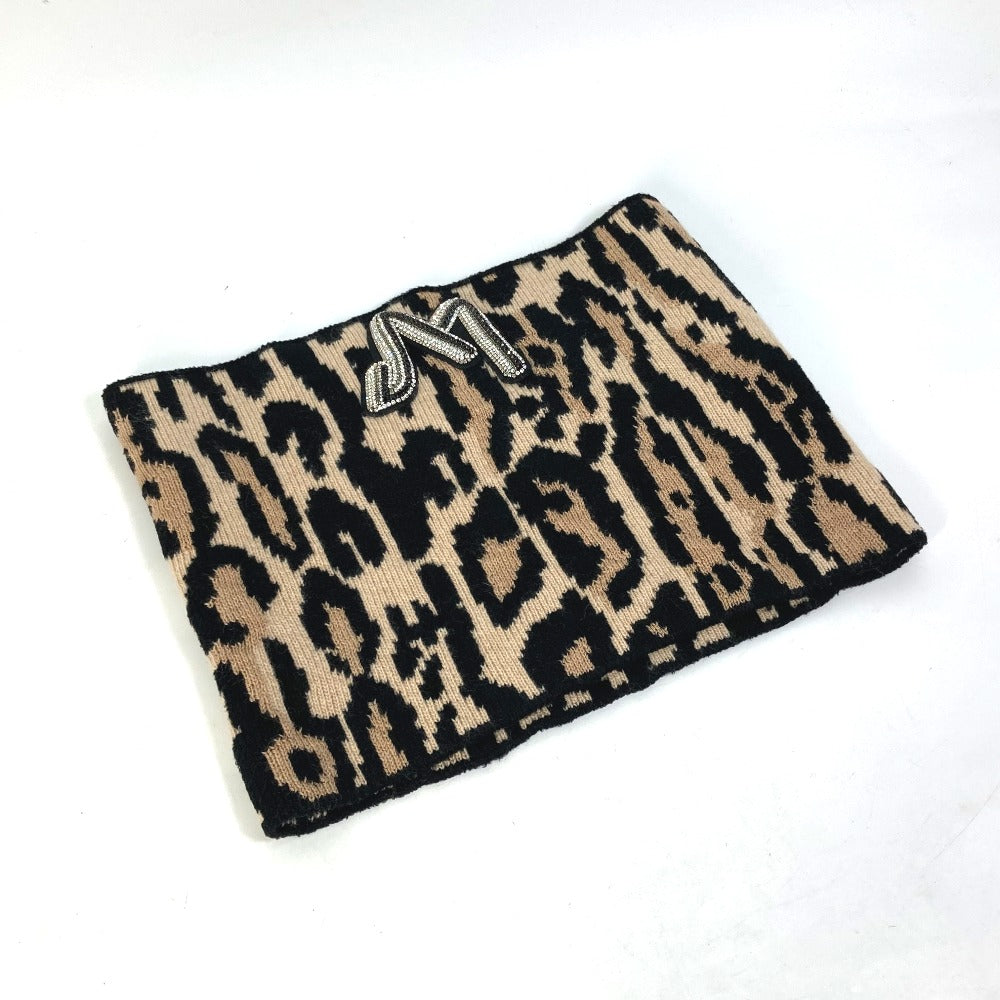 LOUIS VUITTON Scarf M74049 Wool, Rayon Brown Leopard leopard print Snood LV Rheogram Women