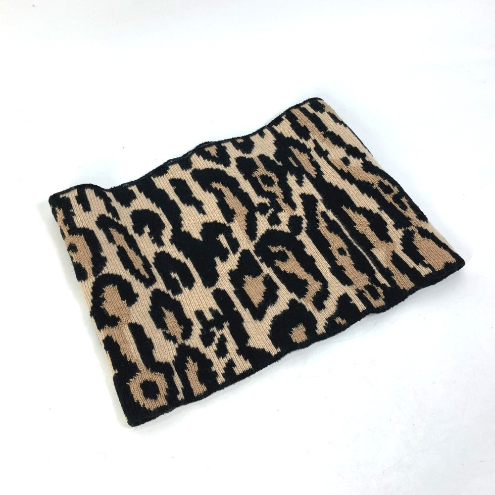 LOUIS VUITTON Scarf M74049 Wool, Rayon Brown Leopard leopard print Snood LV Rheogram Women