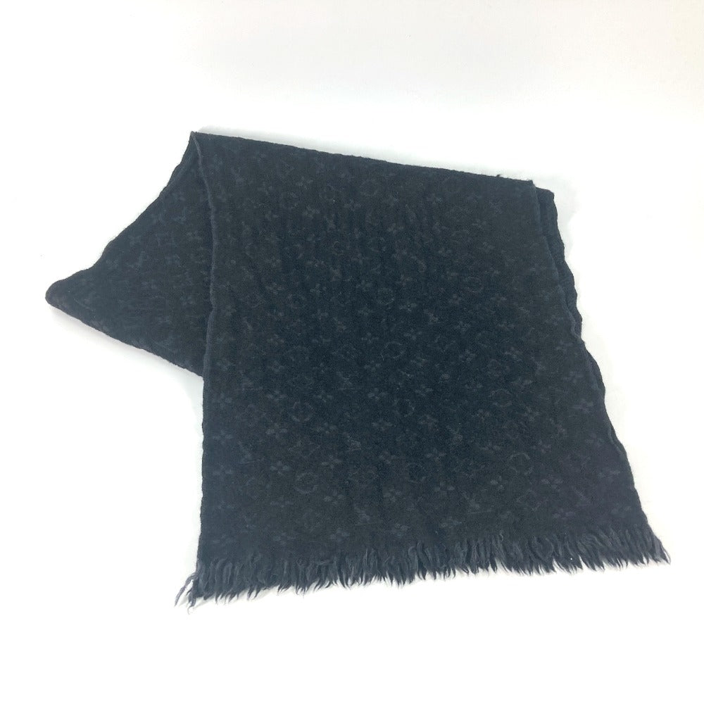 LOUIS VUITTON Scarf M70520 wool black Monogram Echarpe Classic mens