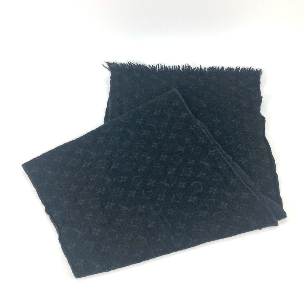 LOUIS VUITTON Scarf M70520 wool black Monogram Echarpe Classic mens