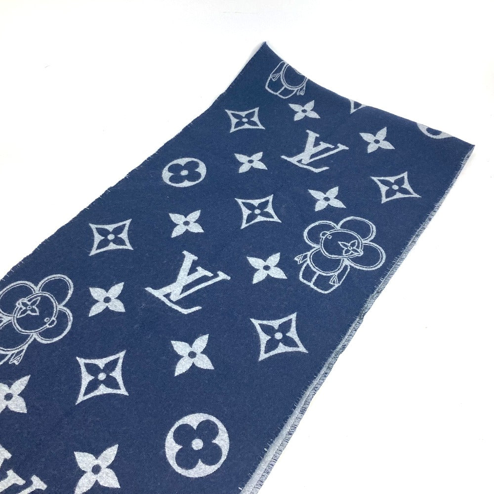 LOUIS VUITTON Scarf M79189 wool Navy Vivienne Dragonne Women