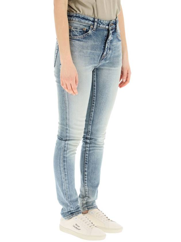 Luxury Saint Laurent Trending 2025 Women's Denim Skinny Jeans Light Blue