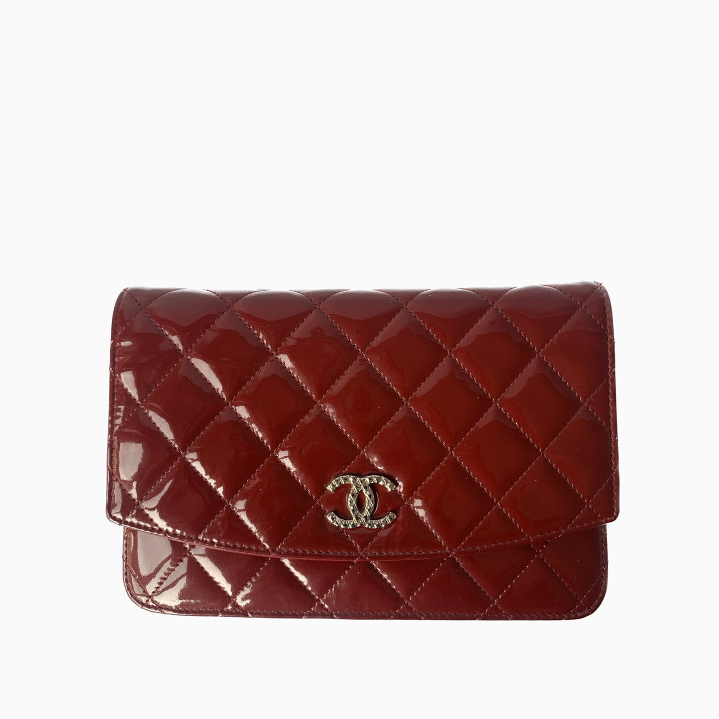 Chanel Wallet On Chains WOC Timeless/ Classic Red Patent Leather