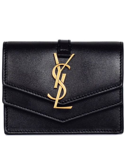 Luxury Saint Laurent Trending 2025 Monogram Sulpice Half Wallet Black