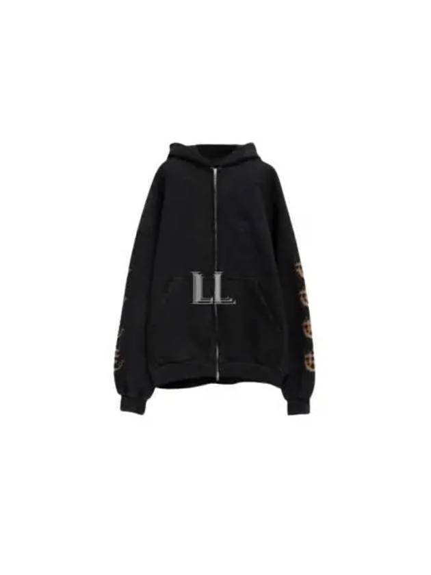 Luxury Balenciaga Trending 2025 Heavy Metal Oversized Zip-Up Hoodie Black