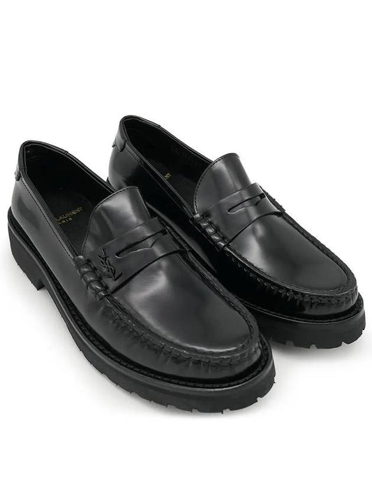 Luxury Saint Laurent Trending 2025 Women's Chunky Penny Slippers Smooth Leather Loafers Black