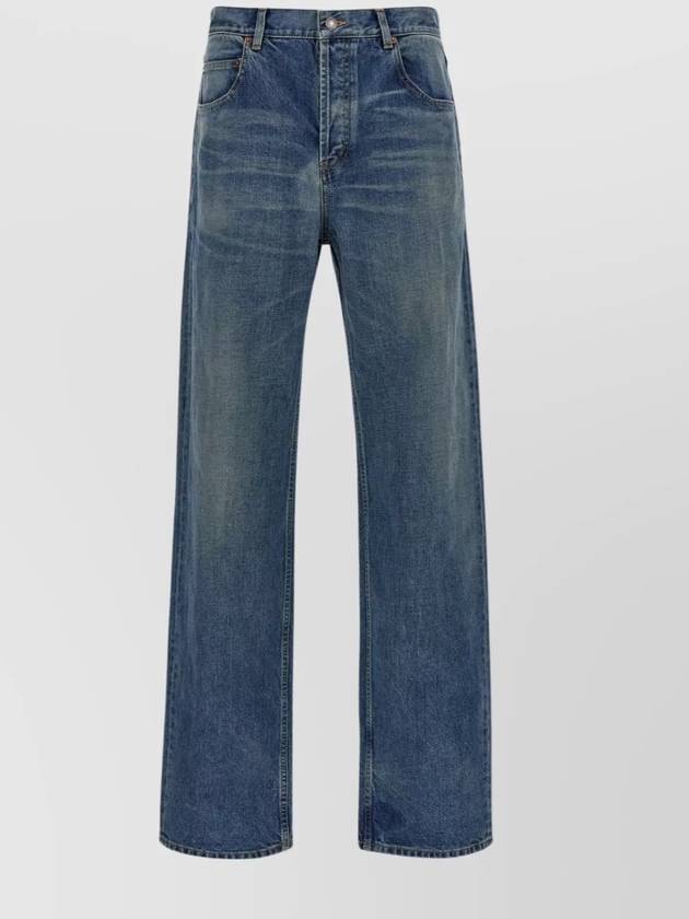 Luxury Saint Laurent Trending 2025 Mid Rise Baggy Jeans Blue