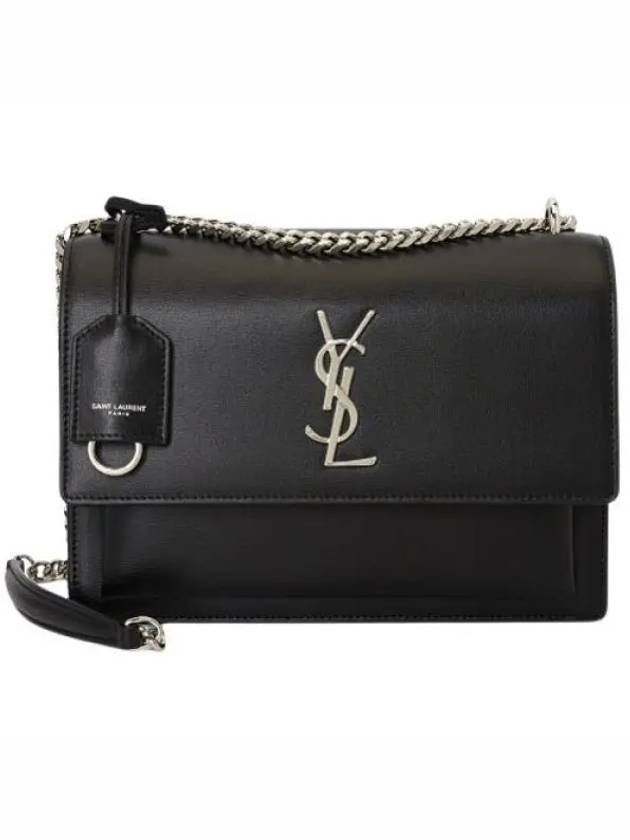 Luxury Saint Laurent Trending 2025 Sunset Monogram Medium Shoulder Bag Black