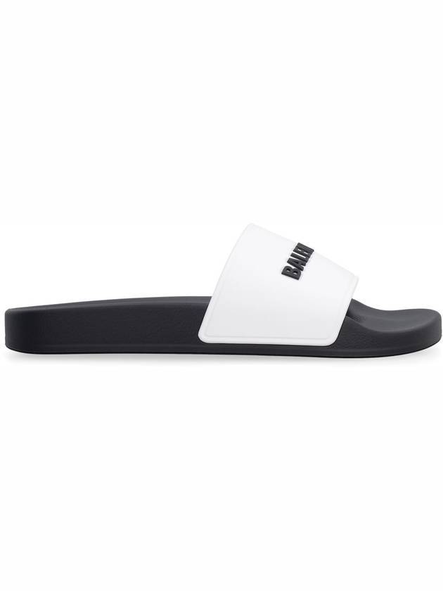 Luxury Balenciaga Trending 2025 Embossed Logo Band Slippers White Black