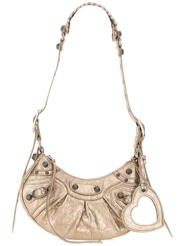 Luxury Balenciaga Trending 2025 Metallic Le Cagol XS Lambskin Shoulder Bag Metallic Beige