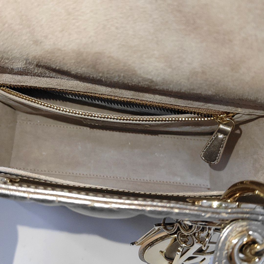 Lady Dior ABCdior Small Pink Irediscent and Metallic Cannage Lambskin Handbag