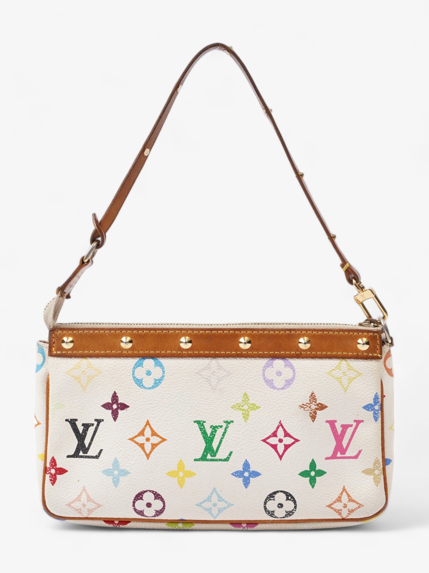 Louis Vuitton Pochette Accessoires White / Multicolour Coated Canvas