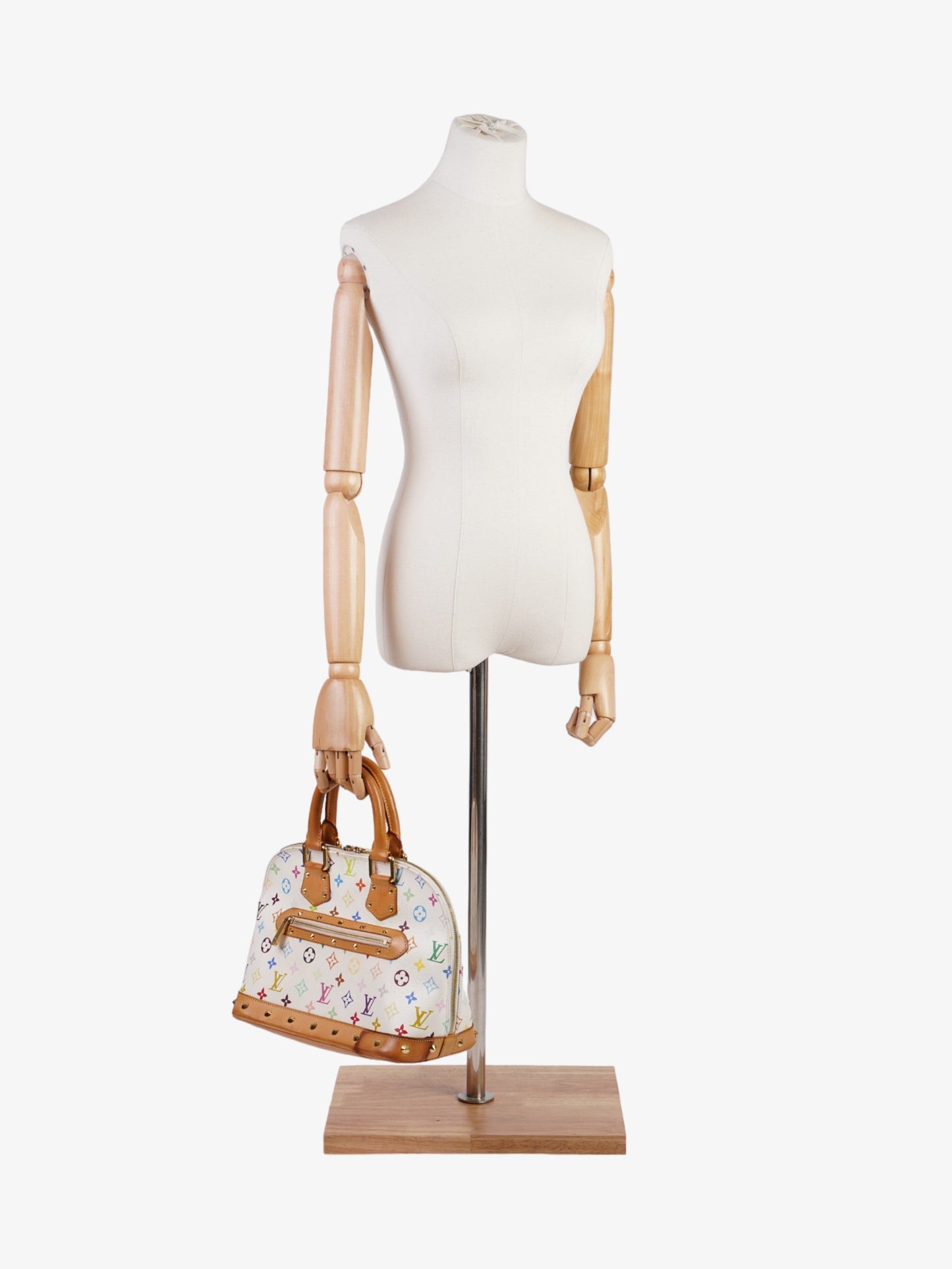 Louis Vuitton Alma  White / Multicolour  Canvas PM