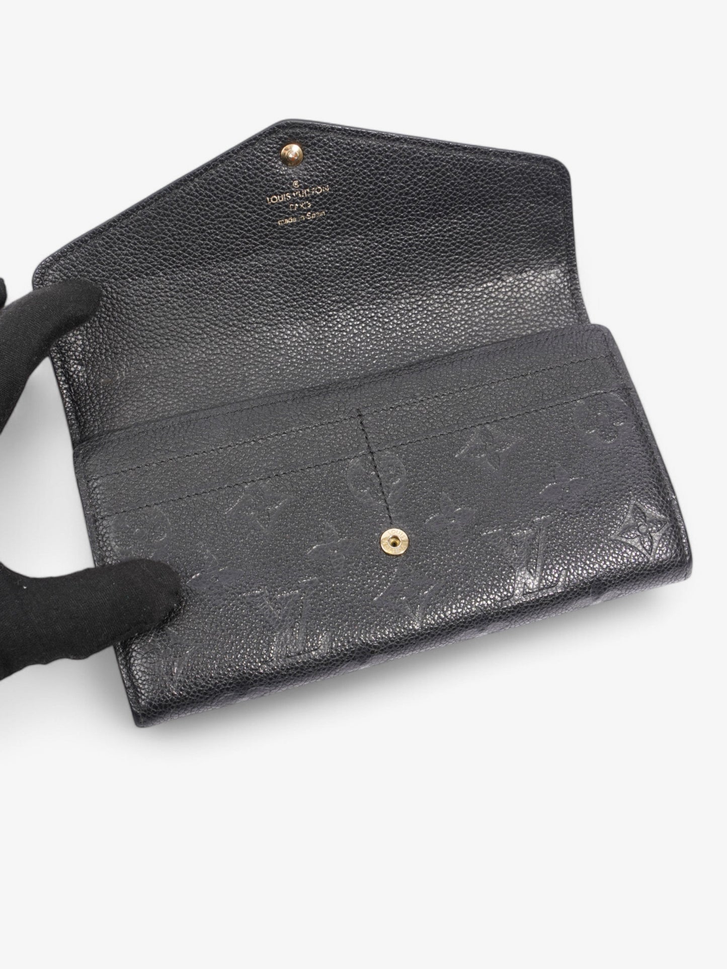 Louis Vuitton Sarah Wallet Black Empreinte Leather