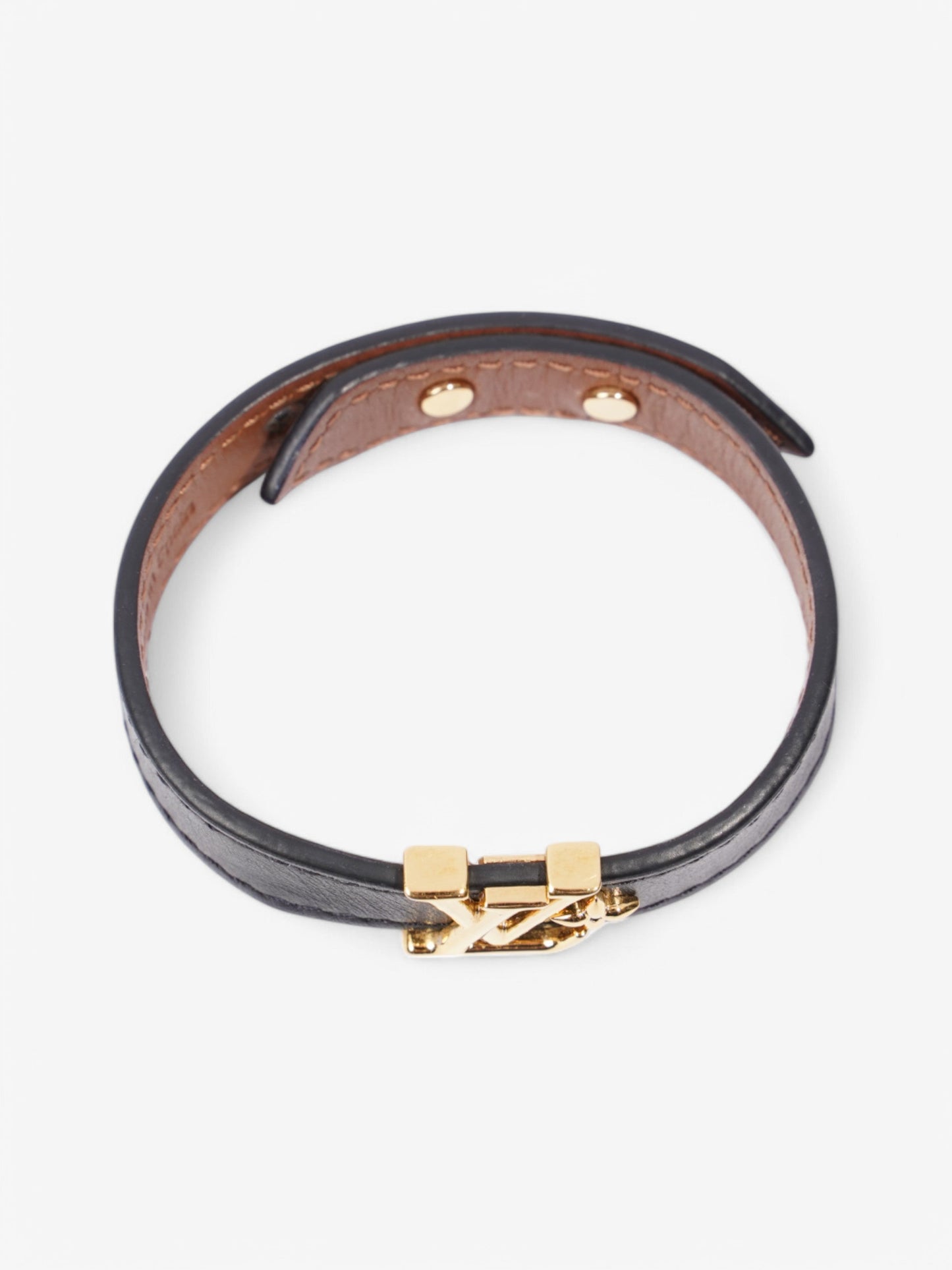 Louis Vuitton Iconic Bracelet Black Leather 17