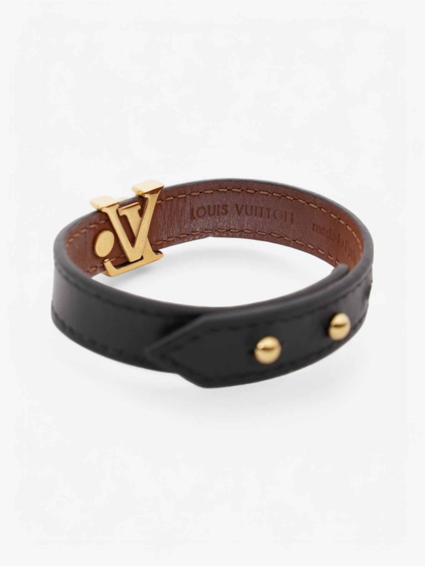 Louis Vuitton Iconic Bracelet Black Leather 17
