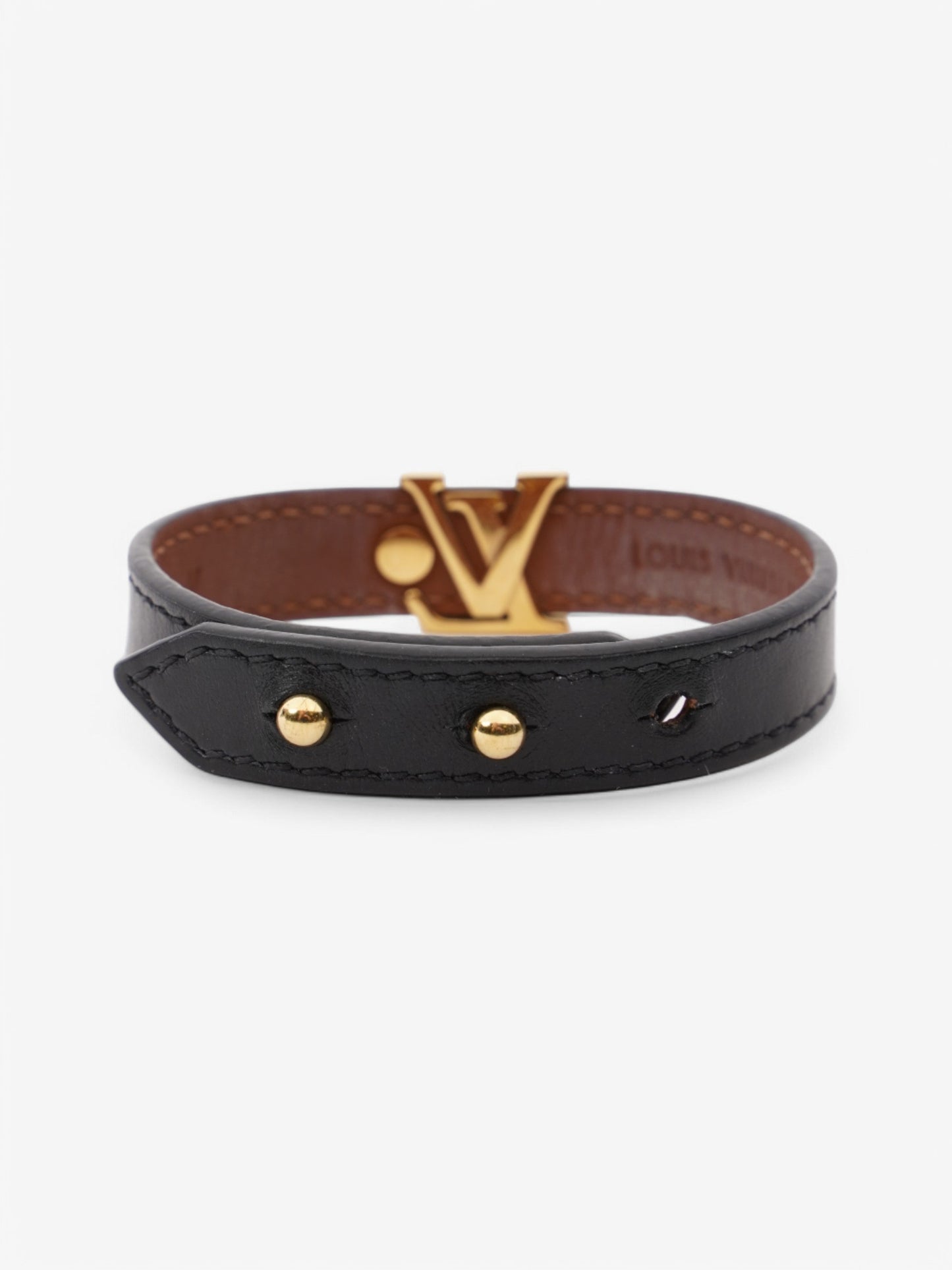 Louis Vuitton Iconic Bracelet Black Leather 17