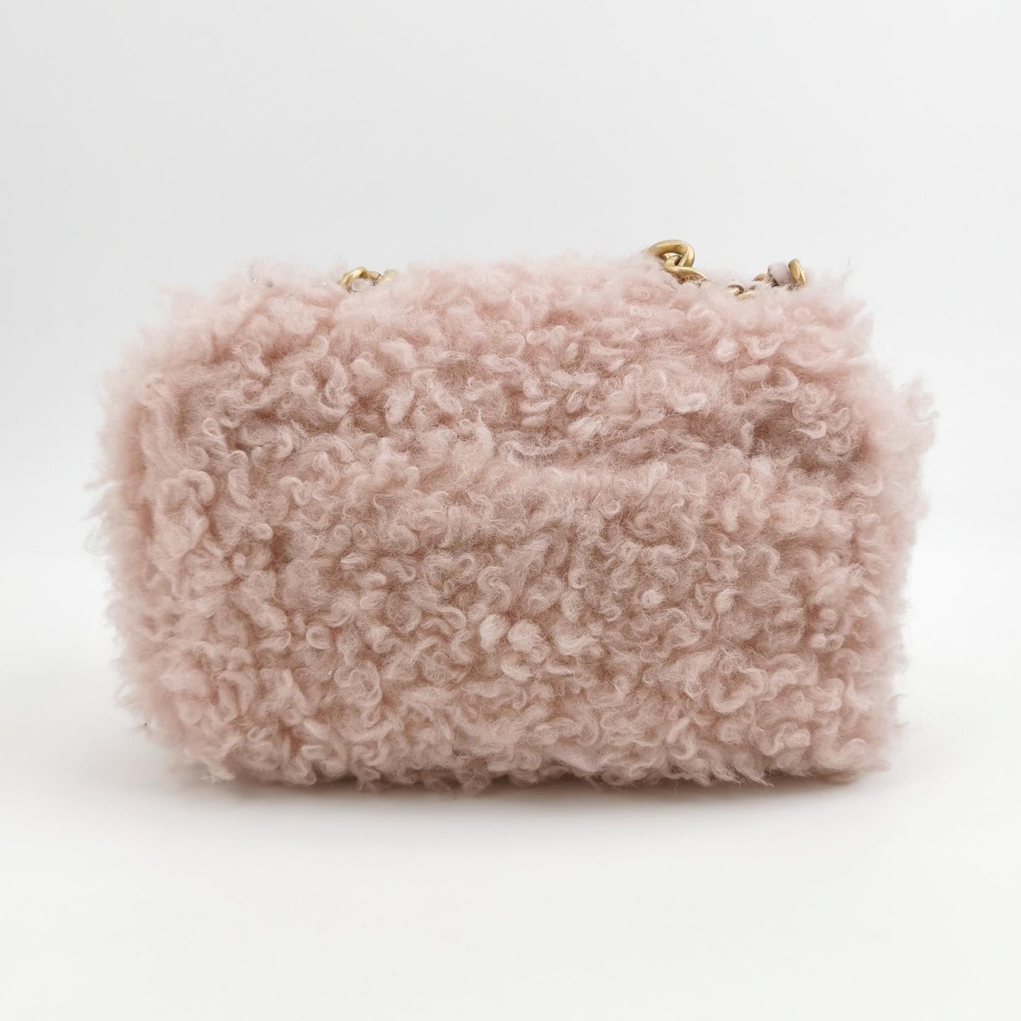 Chanel 19 Bag 2021 Small Pink Shearling Flap Bag