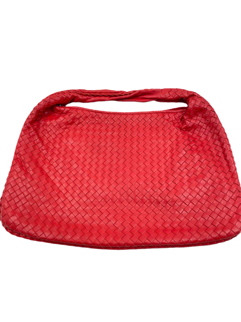 Bottega Veneta Intrecciato Hobo Bag in Red leather Large