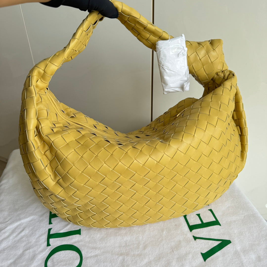 Bottega Veneta Jodie Small Yellow Lambskin Leather