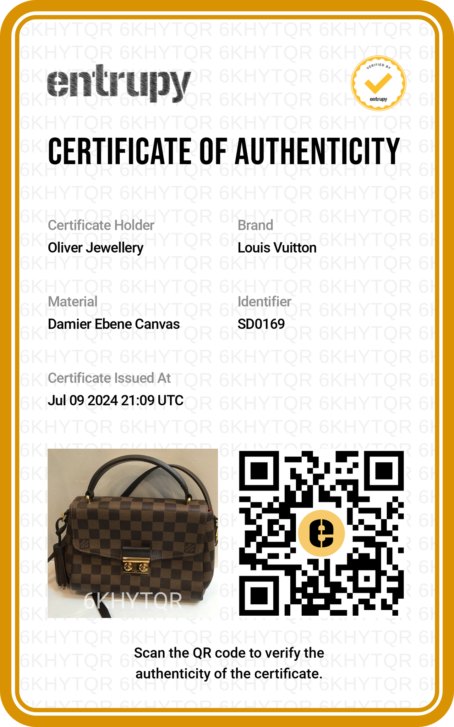 Louis Vuitton Damier Ebene Croisette Bag
