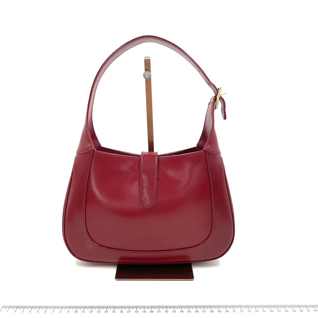 Gucci Jackie 1961 Small Burgundy Red Leather Bag with Adjustable Strap