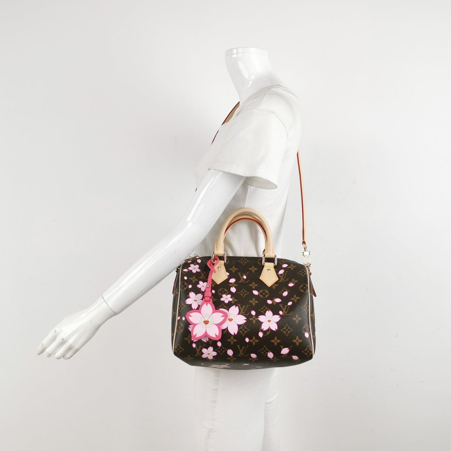Louis Vuitton x Takashi Murakami Speedy 25 Cherry Blossoms on Monogram Crossbody Bag