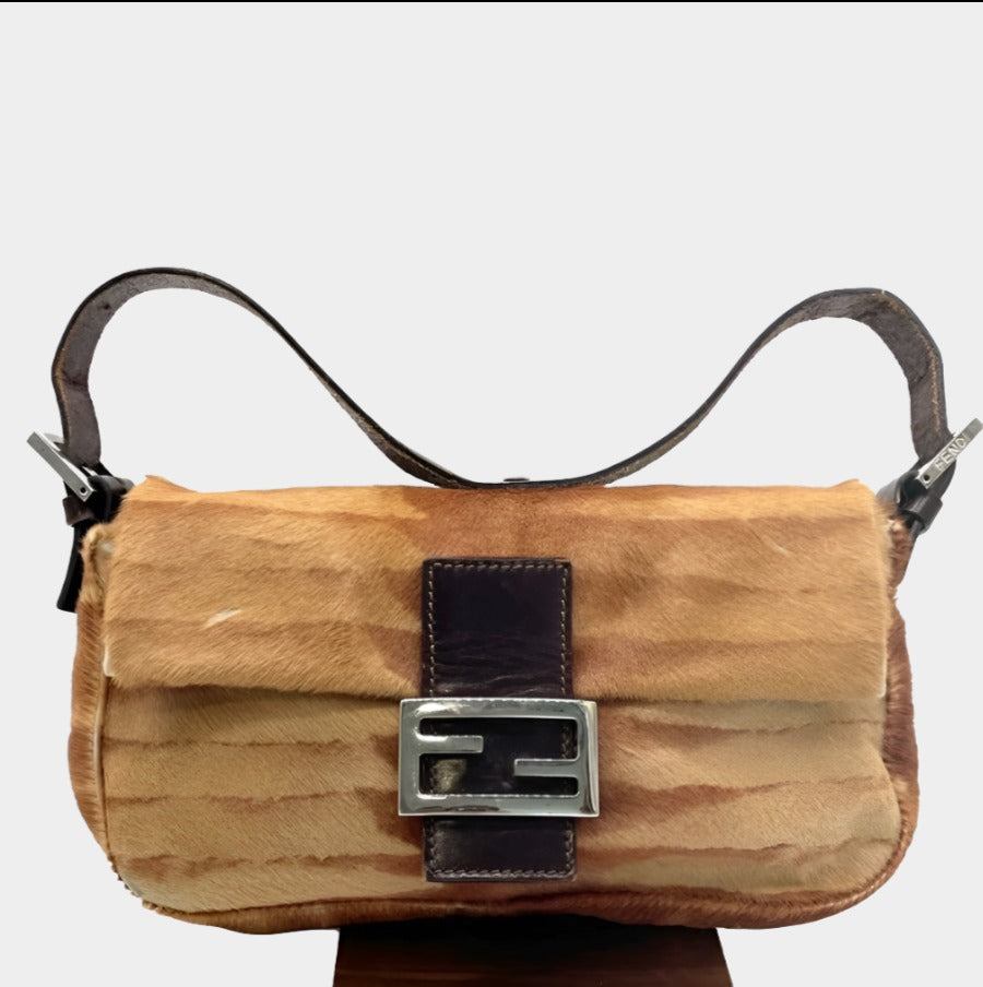 Fendi Baguette Pony-style Calfskin Leather Zebra Print
