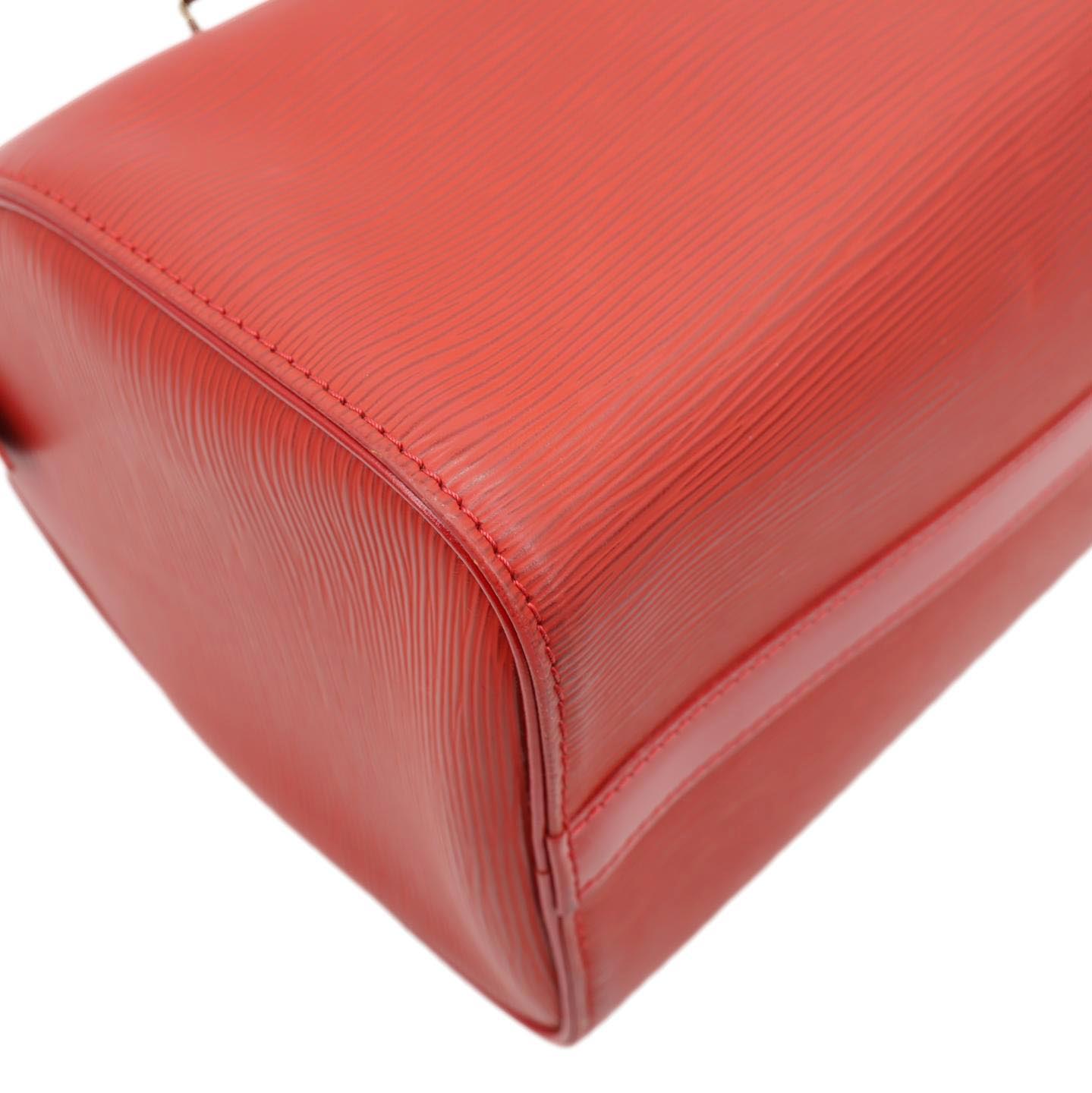LOUIS VUITTON Speedy 25 Epi Leather Satchel Bag Red