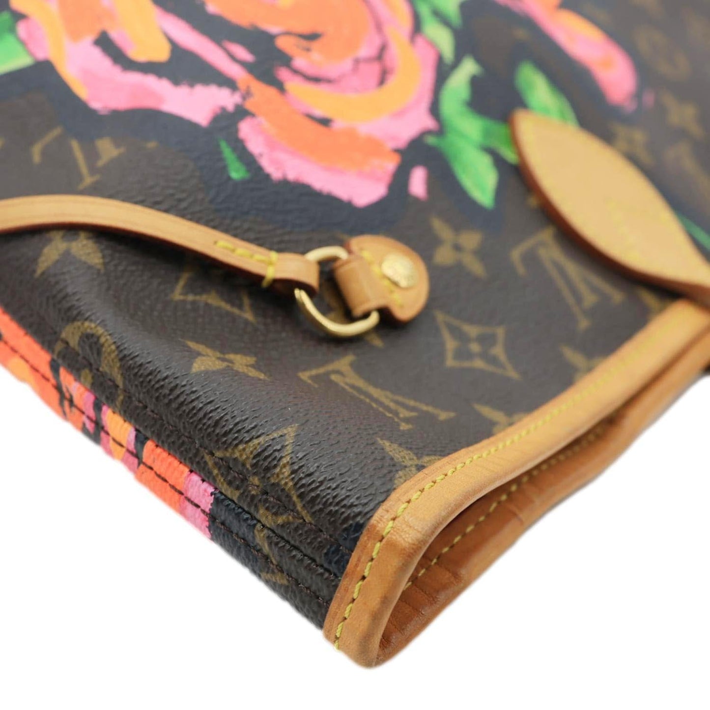 LOUIS VUITTON Neverfull MM Roses Monogram Canvas Shoulder Bag Brown
