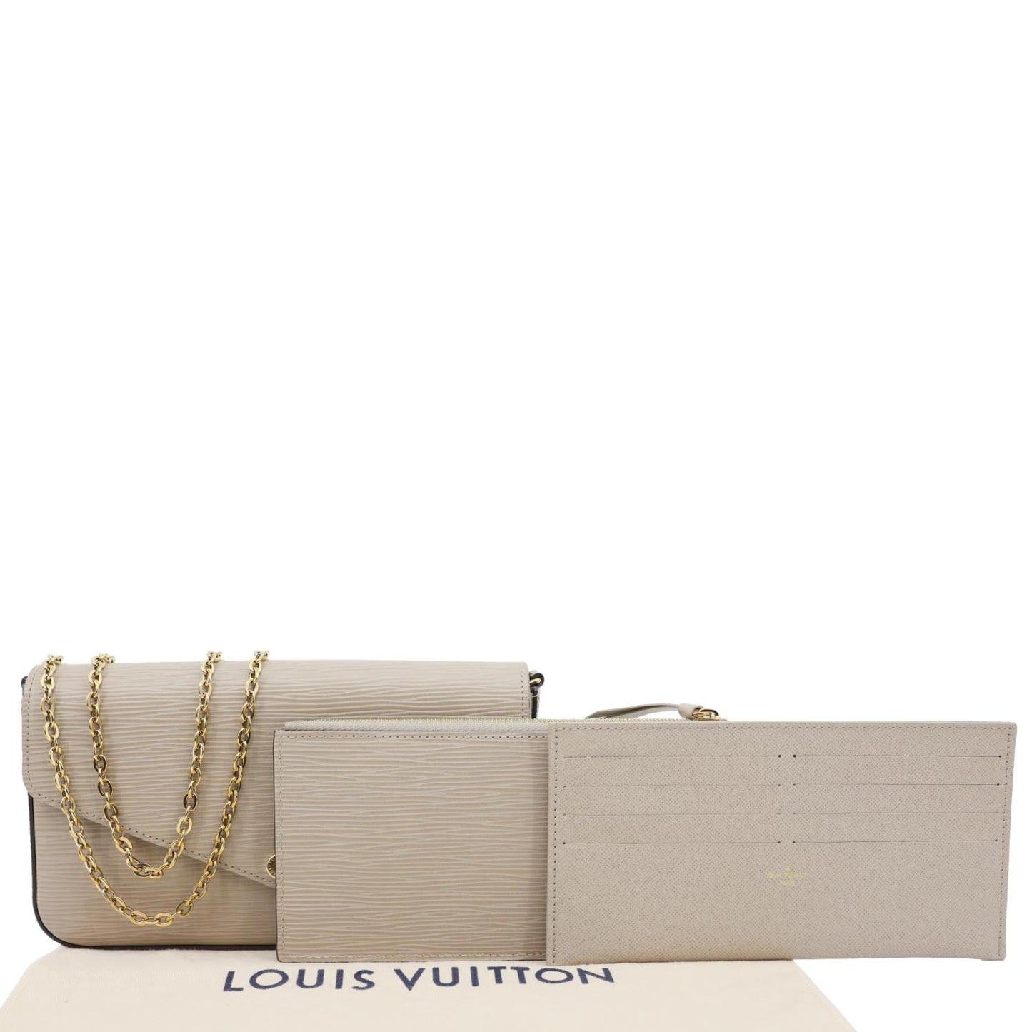 LOUIS VUITTON Felicie Pochette Epi Leather Crossbody Bag Beige