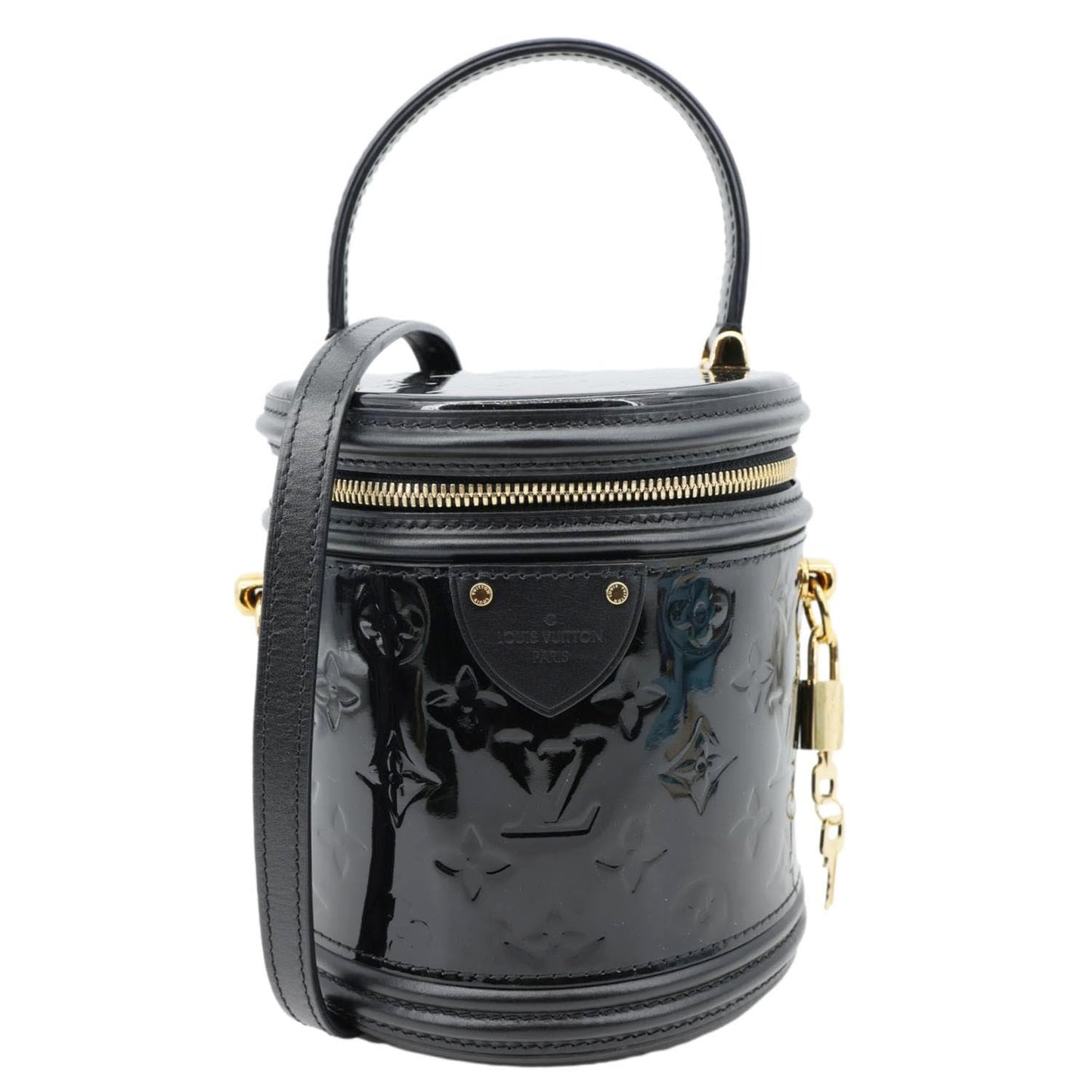 LOUIS VUITTON Cannes Magnetique Monogram Vernis Shoulder Bag Black