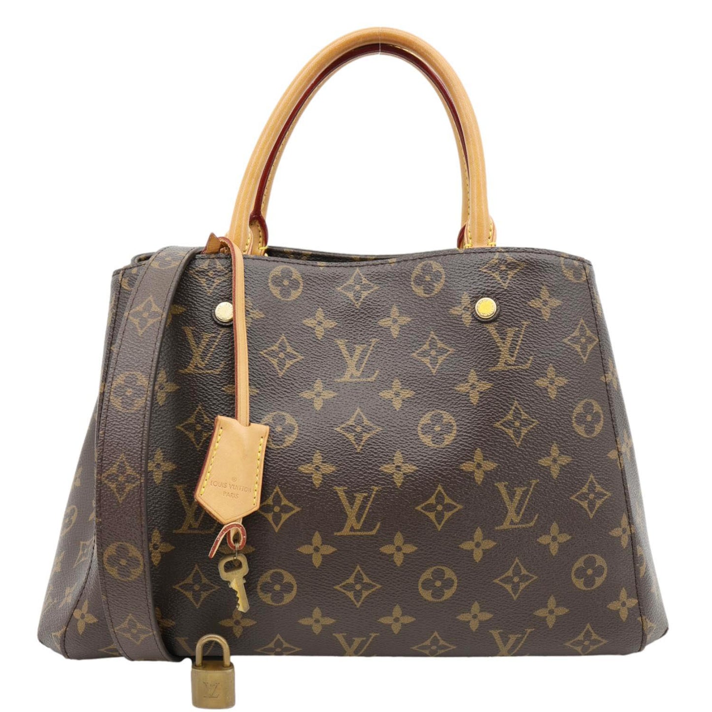 LOUIS VUITTON Montaigne MM Monogram Canvas Shoulder Bag Brown