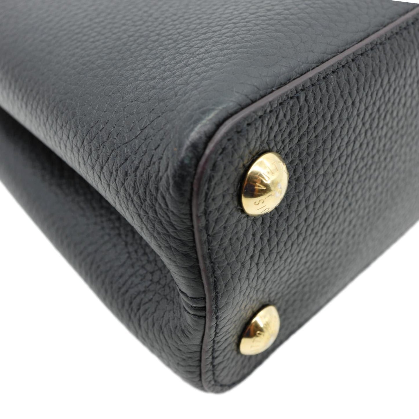 LOUIS VUITTON Capucines BB Taurillon Leather Satchel Bag Black