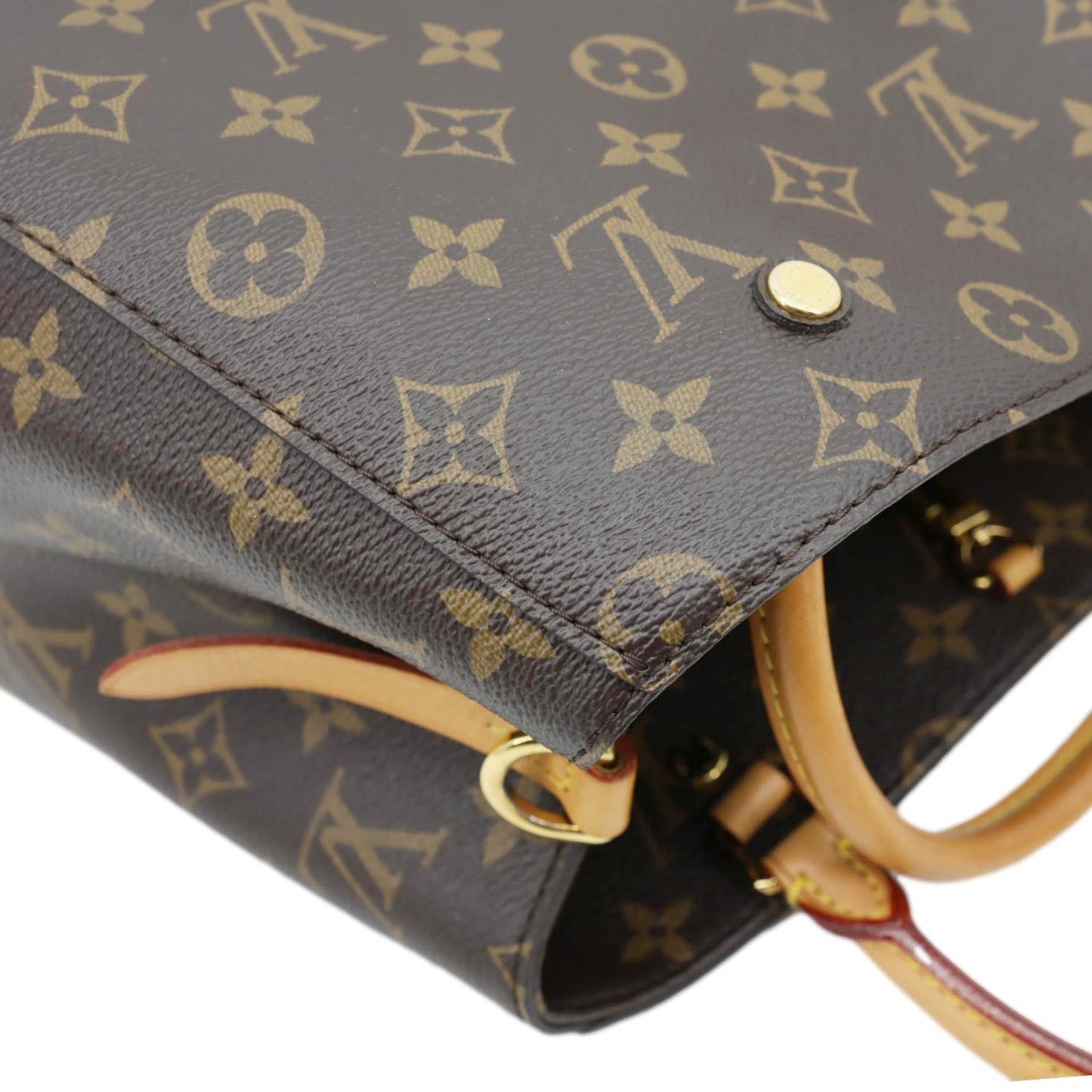 LOUIS VUITTON Montaigne MM Monogram Canvas Shoulder Bag Brown