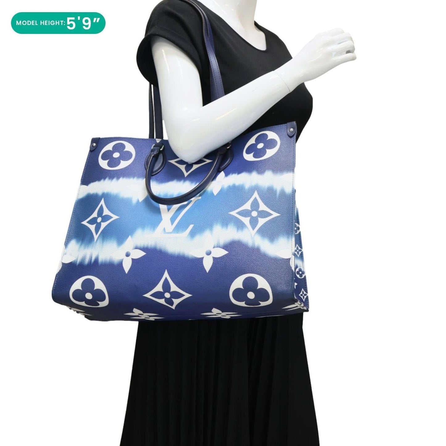 LOUIS VUITTON Onthego GM Monogram Escale Canvas Shoulder Bag Blue