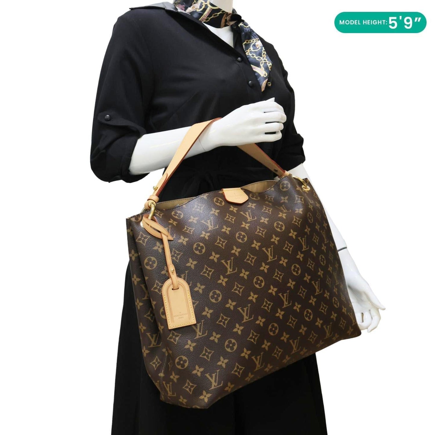 LOUIS VUITTON Graceful MM Monogram Canvas Shoulder Bag Brown