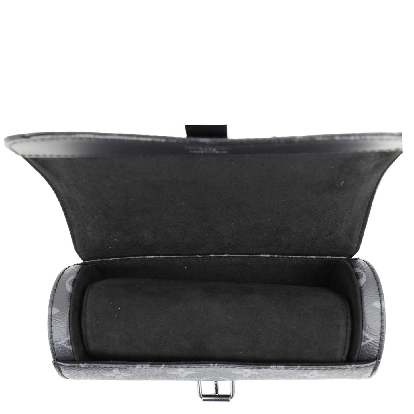 LOUIS VUITTON 3 Watch Case Monogram Eclipse Pouch Black